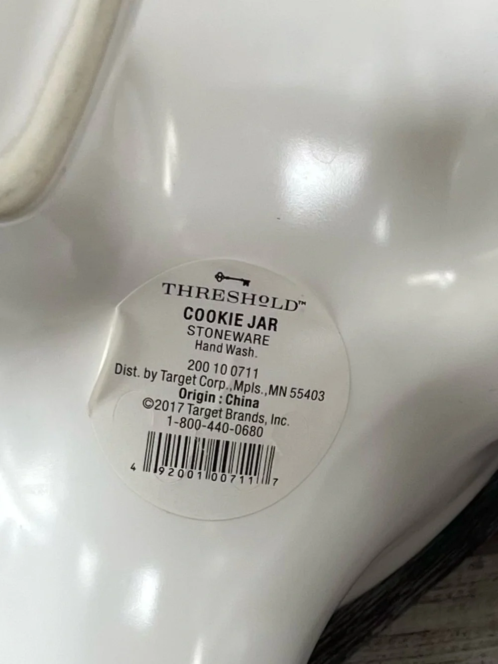 Target Threshold T-Rex Dinosaur Cookie Jar EUC White Ceramic Stoneware RARE
